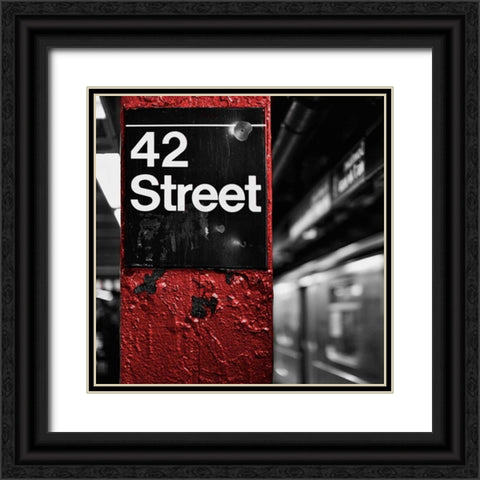 42nd St. Square Black Ornate Wood Framed Art Print with Double Matting by Bryant, Susan