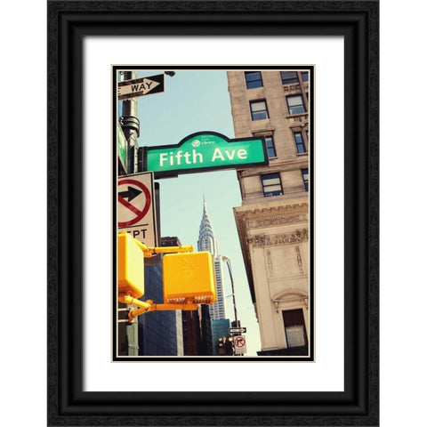 Chrysler and Fifth Black Ornate Wood Framed Art Print with Double Matting by Bryant, Susan
