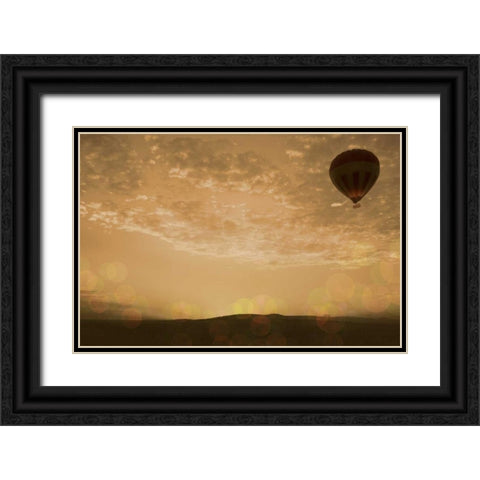 Sunset Mara Balloon Black Ornate Wood Framed Art Print with Double Matting by Bryant, Susan