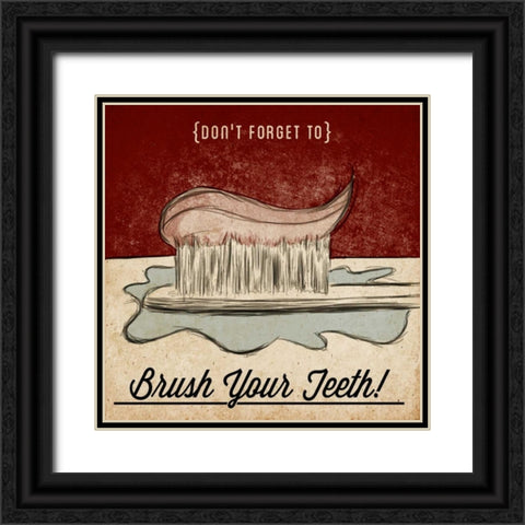 Wash Your Hands Black Ornate Wood Framed Art Print with Double Matting by SD Graphics Studio