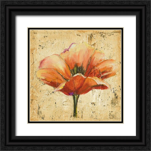 Poppy III Black Ornate Wood Framed Art Print with Double Matting by Pinto, Patricia
