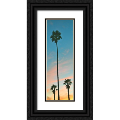 Sunset Palms Black Ornate Wood Framed Art Print with Double Matting by Peck, Gail