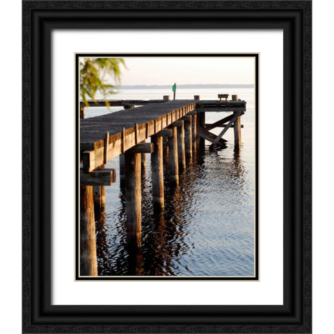 Waterside Beauty II Black Ornate Wood Framed Art Print with Double Matting by Peck, Gail