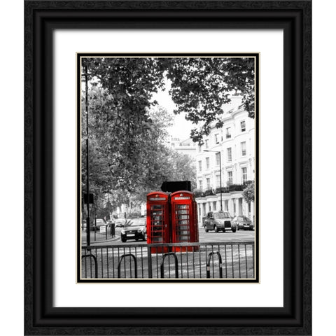 Telephone Black Ornate Wood Framed Art Print with Double Matting by Navas, Emily