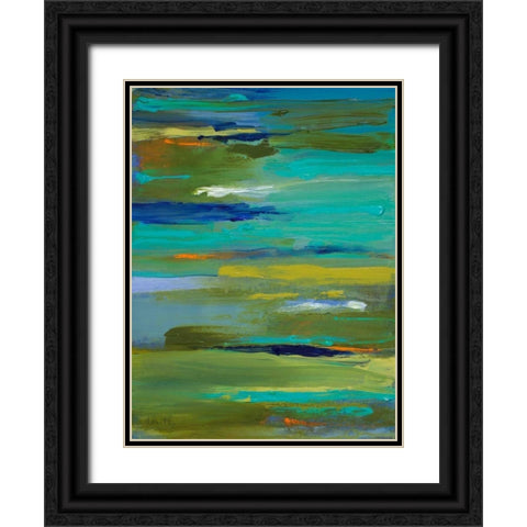 Pond of Color Black Ornate Wood Framed Art Print with Double Matting by Loreth, Lanie