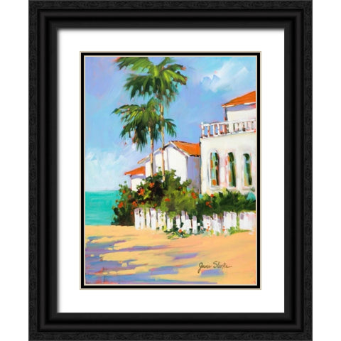 Shore House Black Ornate Wood Framed Art Print with Double Matting by Slivka, Jane