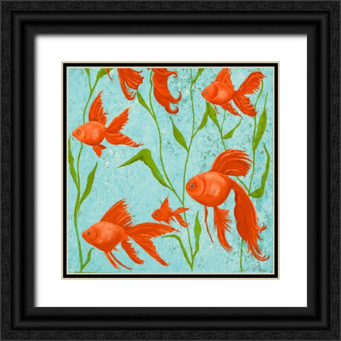 School of Fish II Black Ornate Wood Framed Art Print with Double Matting by Ritter, Gina