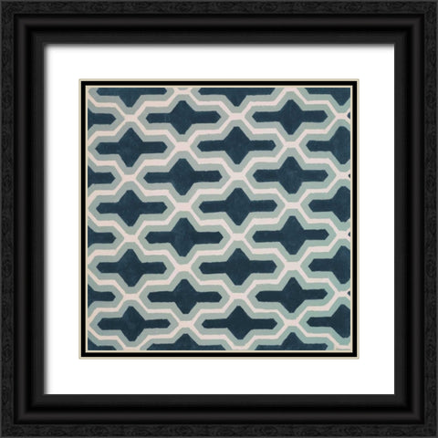 Blue Lattice Pattern I Black Ornate Wood Framed Art Print with Double Matting by Loreth, Lanie