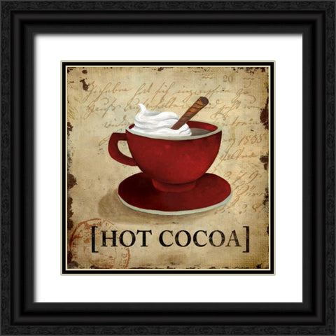 Hot Cocoa Black Ornate Wood Framed Art Print with Double Matting by Medley, Elizabeth