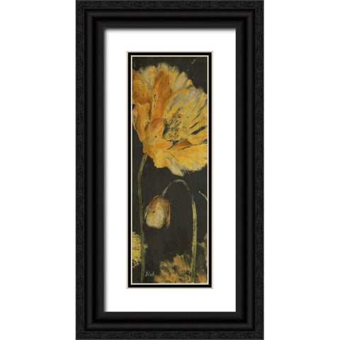 Poppy Garden Panel I Black Ornate Wood Framed Art Print with Double Matting by Pinto, Patricia