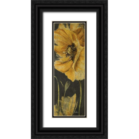 Poppy Garden Panel II Black Ornate Wood Framed Art Print with Double Matting by Pinto, Patricia