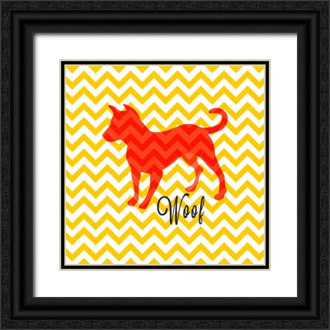 Chevron Dog Black Ornate Wood Framed Art Print with Double Matting by Studio, Sd Graphics