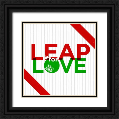 Leap for Love Black Ornate Wood Framed Art Print with Double Matting by SD Graphics Studio