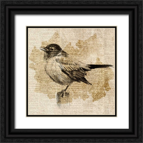 Bird Study II Black Ornate Wood Framed Art Print with Double Matting by Loreth, Lanie