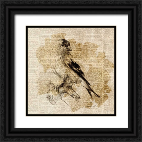 Bird Study III Black Ornate Wood Framed Art Print with Double Matting by Loreth, Lanie