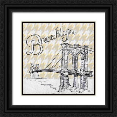 Textile Brooklyn Black Ornate Wood Framed Art Print with Double Matting by Ritter, Gina