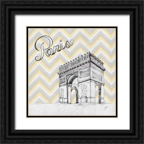 Textile Paris Black Ornate Wood Framed Art Print with Double Matting by Ritter, Gina