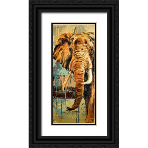 New Safari on Teal II Black Ornate Wood Framed Art Print with Double Matting by Pinto, Patricia