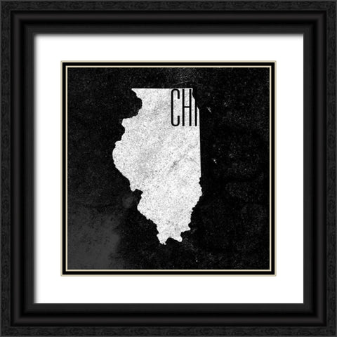 Chi Chalk Border Black Ornate Wood Framed Art Print with Double Matting by Sundance Studio