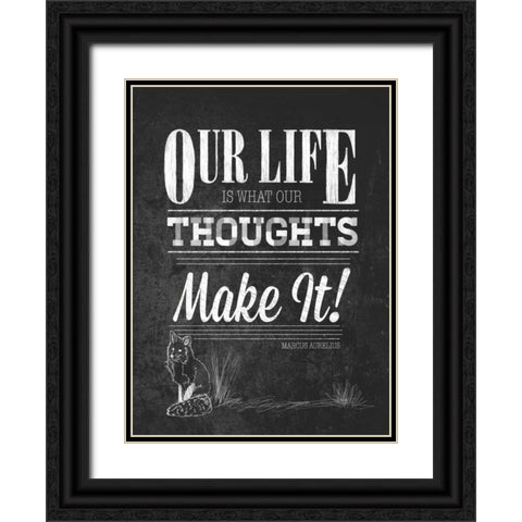 Our Life with Border Black Ornate Wood Framed Art Print with Double Matting by Sundance Studio