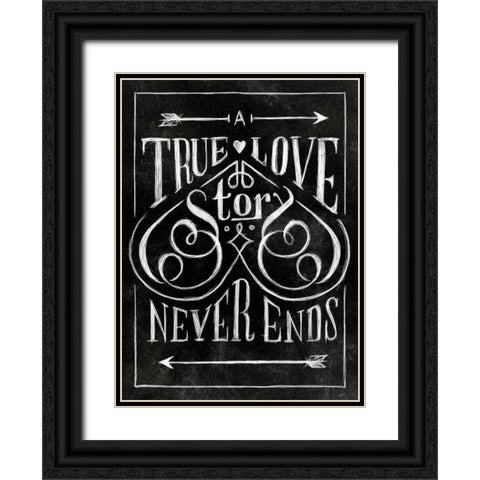 True Love with Border Black Ornate Wood Framed Art Print with Double Matting by Sundance Studio