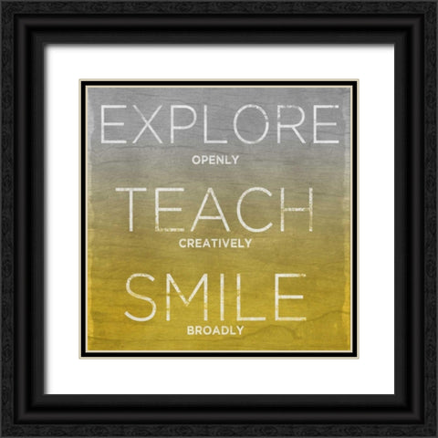 Explore Teach Smile Black Ornate Wood Framed Art Print with Double Matting by Sundance Studio