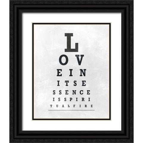 Eye Chart Typography I Black Ornate Wood Framed Art Print with Double Matting by SD Graphics Studio