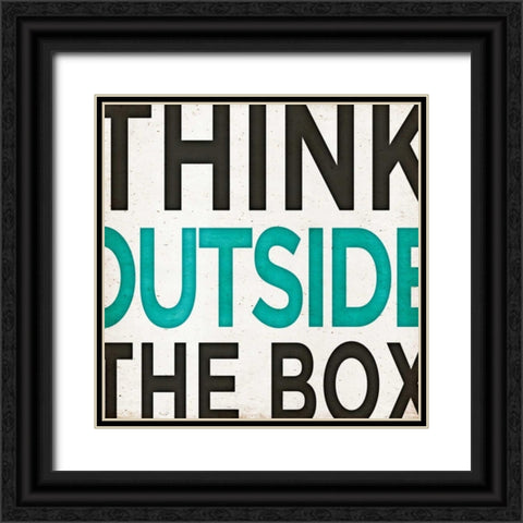 Outside Square I Black Ornate Wood Framed Art Print with Double Matting by SD Graphics Studio