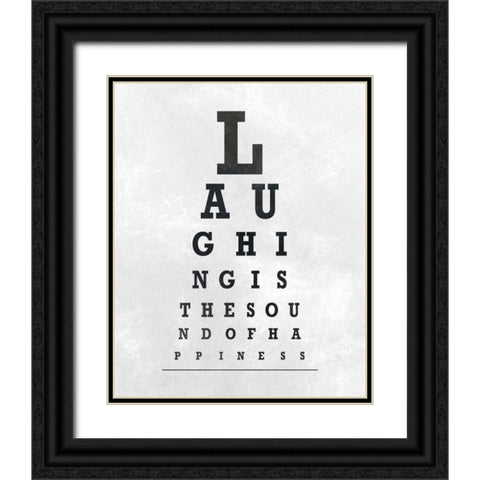 Eye Chart Typography II Black Ornate Wood Framed Art Print with Double Matting by SD Graphics Studio