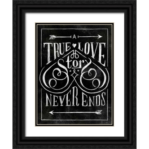 True Love Black Ornate Wood Framed Art Print with Double Matting by SD Graphics Studio
