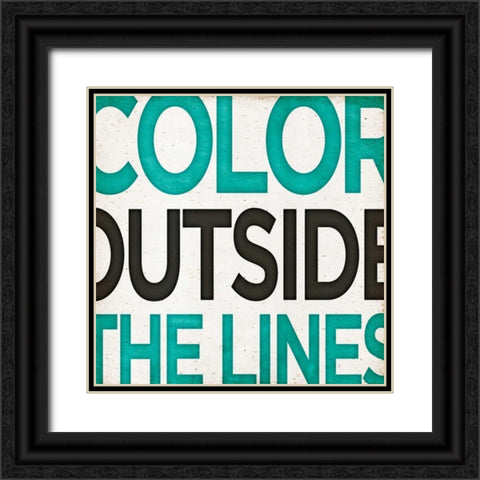 Outside Square II Black Ornate Wood Framed Art Print with Double Matting by SD Graphics Studio