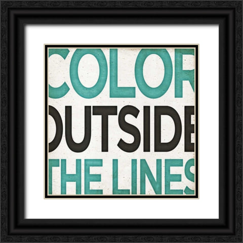 Outside Square Border II Black Ornate Wood Framed Art Print with Double Matting by Sundance Studio