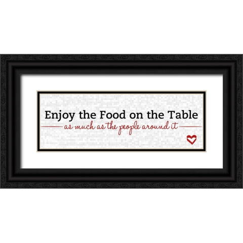 Enjoy the Food Black Ornate Wood Framed Art Print with Double Matting by SD Graphics Studio
