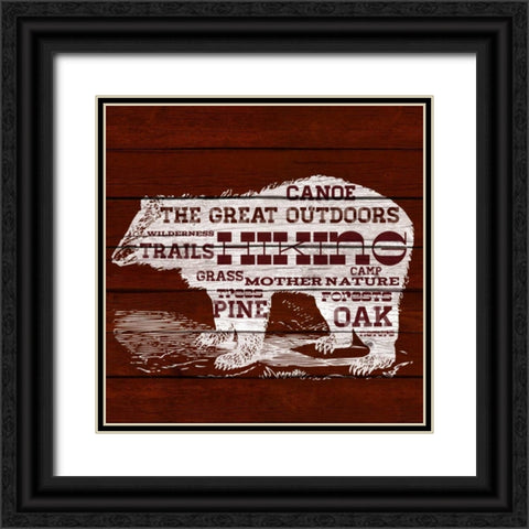 Bear Text Black Ornate Wood Framed Art Print with Double Matting by SD Graphics Studio