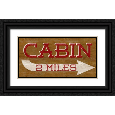 Cabin Sign Black Ornate Wood Framed Art Print with Double Matting by SD Graphics Studio