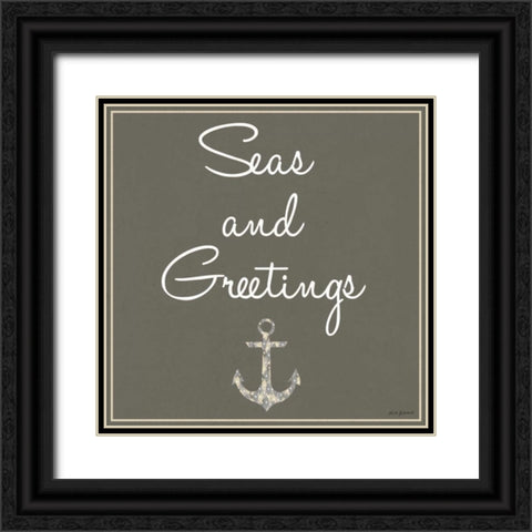 Silver Coast Christmas Square I Black Ornate Wood Framed Art Print with Double Matting by Biscardi, Nicholas