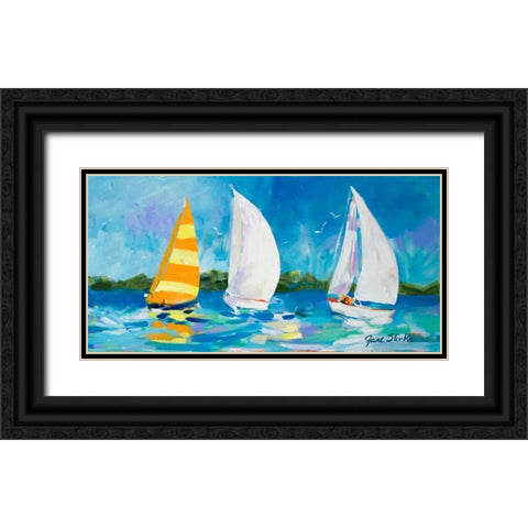 The Regatta II Black Ornate Wood Framed Art Print with Double Matting by Slivka, Jane