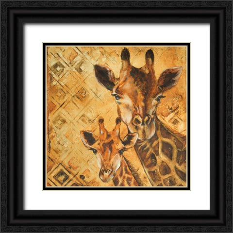 Safari Mother and Son I Black Ornate Wood Framed Art Print with Double Matting by Pinto, Patricia