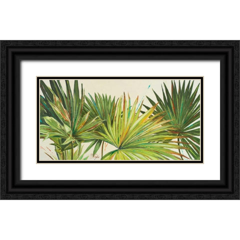 Arte Verde I Black Ornate Wood Framed Art Print with Double Matting by Pinto, Patricia