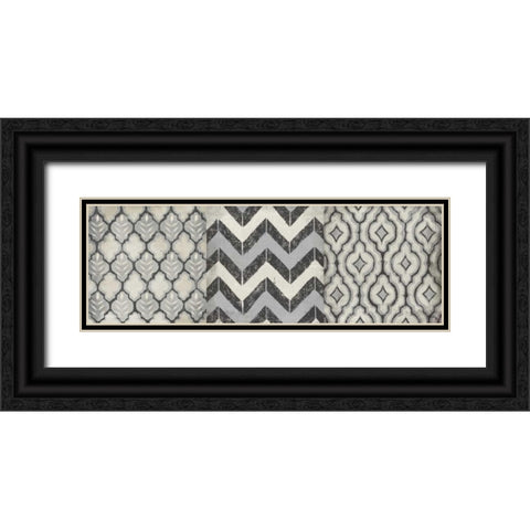 Black and White Modele Panel II Black Ornate Wood Framed Art Print with Double Matting by Medley, Elizabeth