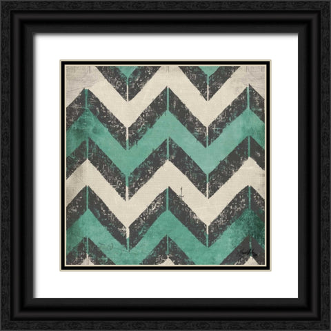 Turquoise Modele I Black Ornate Wood Framed Art Print with Double Matting by Medley, Elizabeth