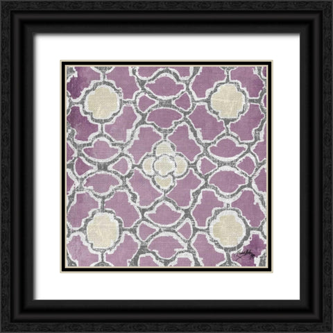 Purple Modele III Black Ornate Wood Framed Art Print with Double Matting by Medley, Elizabeth