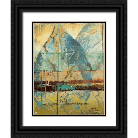 Rain Leaves I Black Ornate Wood Framed Art Print with Double Matting by Pinto, Patricia