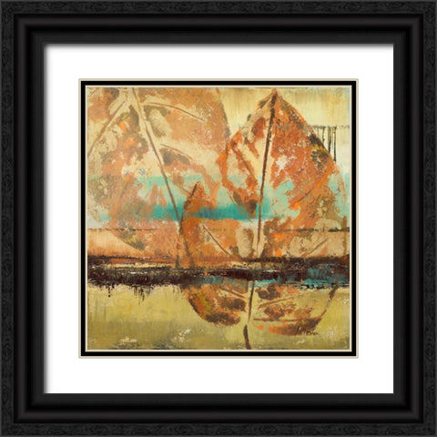 Rain Leaves II Black Ornate Wood Framed Art Print with Double Matting by Pinto, Patricia