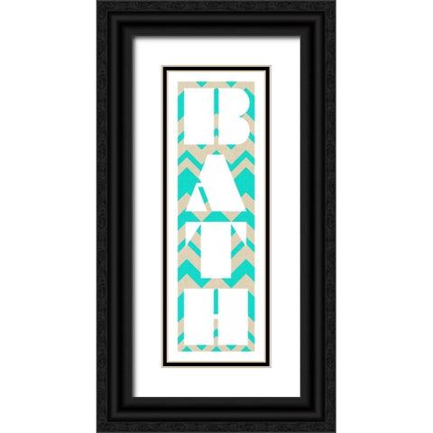 Bathing in Chevron Black Ornate Wood Framed Art Print with Double Matting by Studio, Sd Graphics