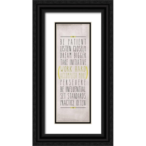 Be Patient Black Ornate Wood Framed Art Print with Double Matting by SD Graphics Studio