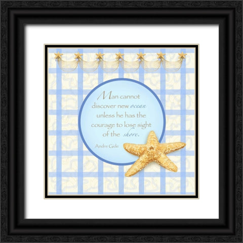 Starfish I Black Ornate Wood Framed Art Print with Double Matting by Metz, Andi