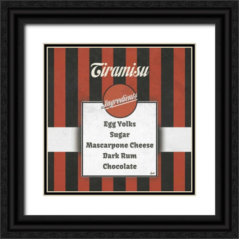 Italian Recipe II Black Ornate Wood Framed Art Print with Double Matting by Metz, Andi