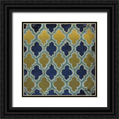 Olive and Indigo Modele I Black Ornate Wood Framed Art Print with Double Matting by Medley, Elizabeth