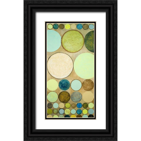 Spring Dots II Black Ornate Wood Framed Art Print with Double Matting by Marcon, Michael